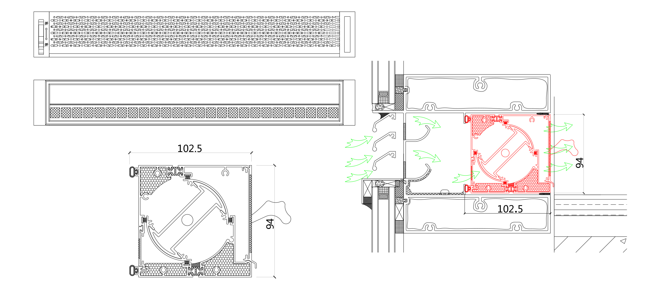 幕墙通风器CFH94R安装节点图