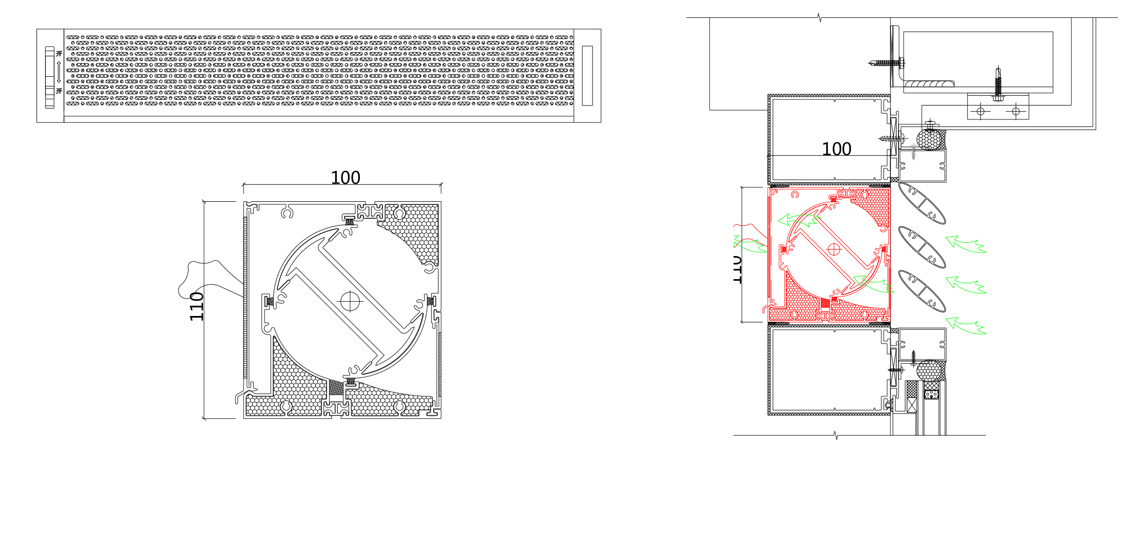 幕墙通风器CFH110R安装节点图